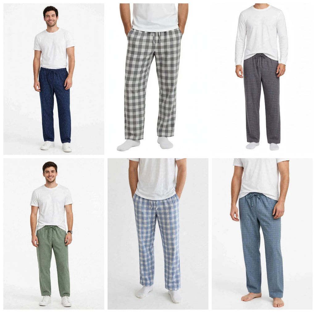 Men's Pyjama Pants - Beige Chequered
