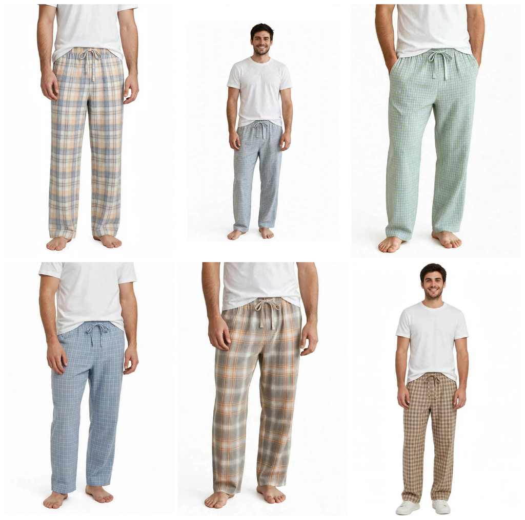 Men's Pyjama Pants - Gold Chequered