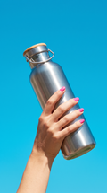 Insulated Stainless Steel Water Bottle 1000ml - Silver
