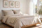 Stonewashed Cotton 4-Piece Bedding Set - Oat