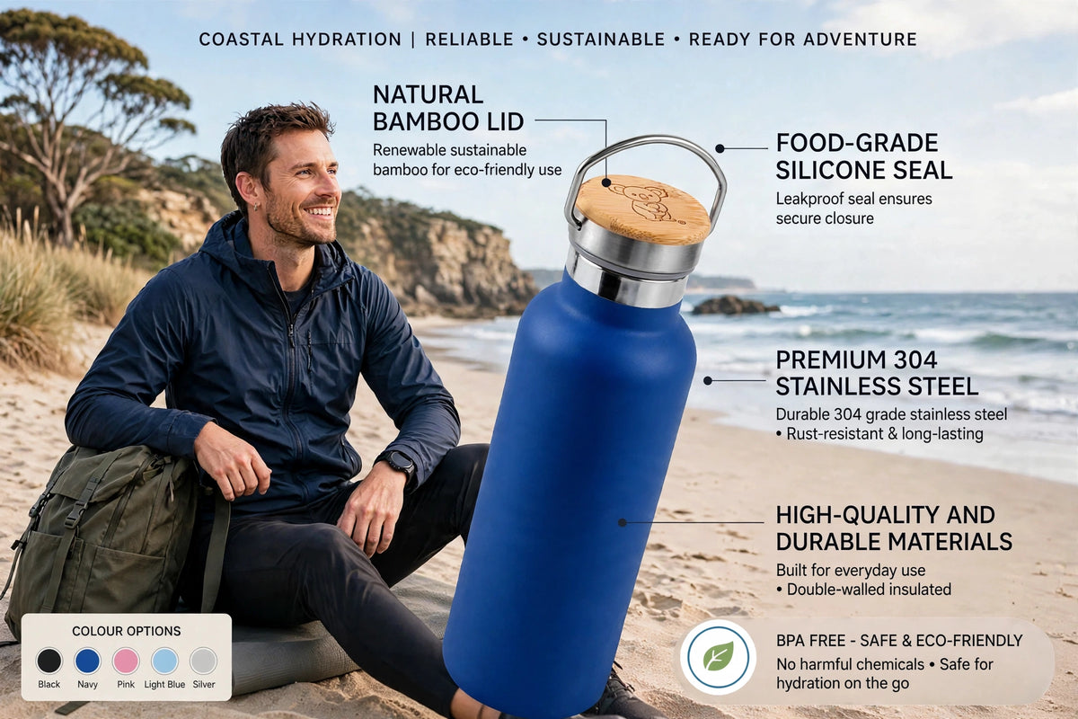 Insulated Stainless Steel Water Bottle 1000ml - Royal Blue