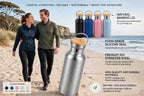 Insulated Stainless Steel Water Bottle 1000ml - Silver