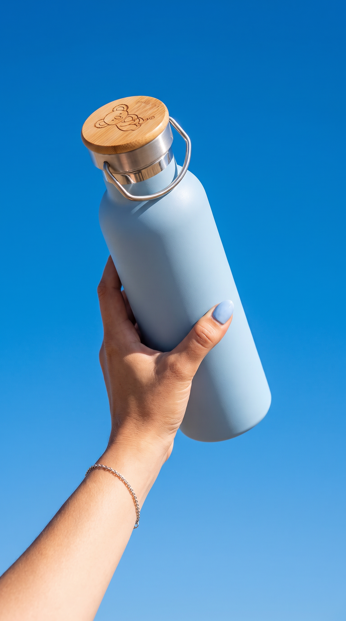 Insulated Stainless Steel Water Bottle 1000ml - Baby Blue