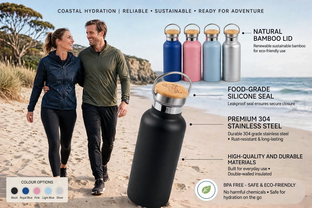 Insulated Stainless Steel Water Bottle 1000ml - Black