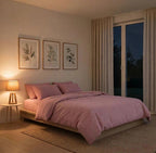 Stonewashed Cotton 4-Piece Bedding Set - Dusty Pink