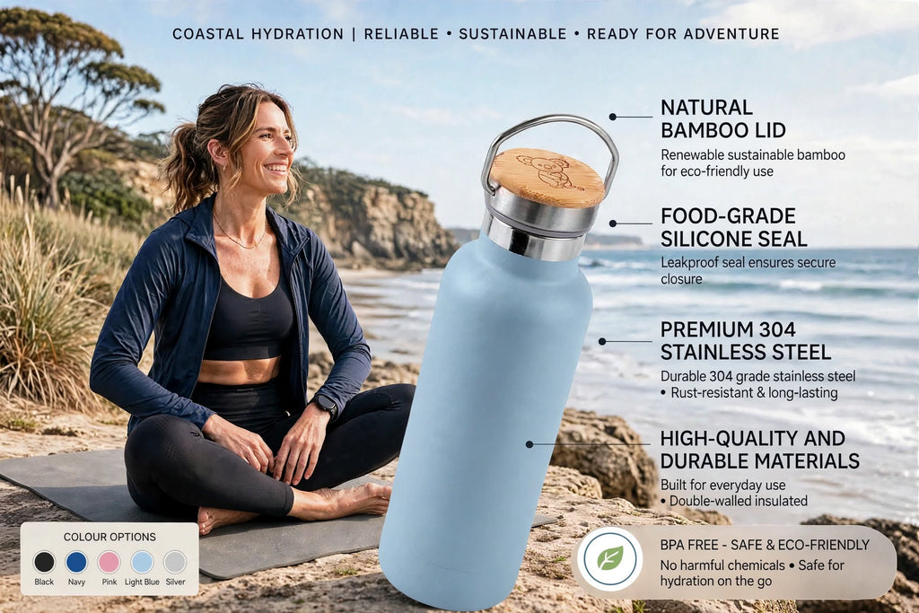Insulated Stainless Steel Water Bottle 1000ml - Baby Blue