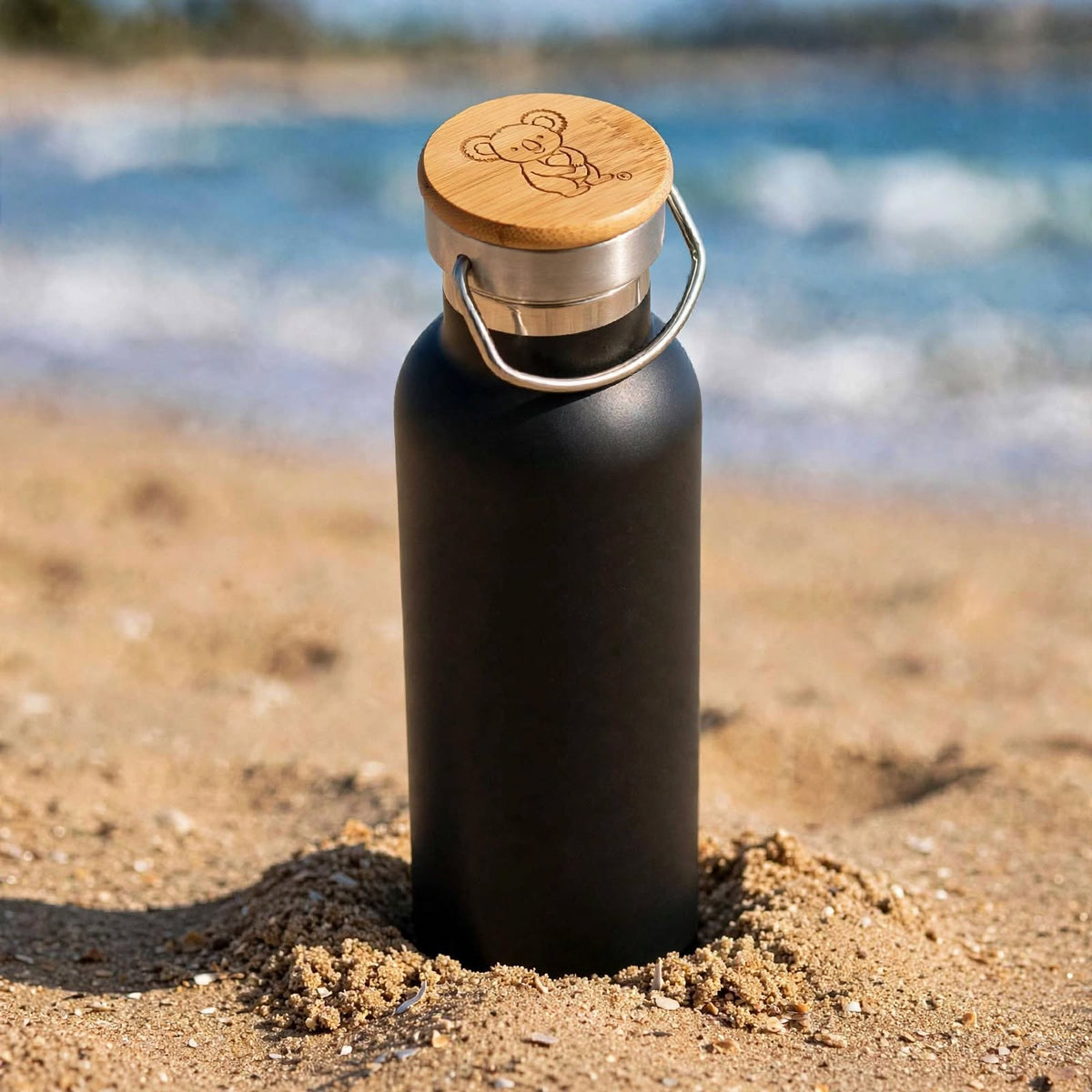 Insulated Stainless Steel Water Bottle 1000ml - Black